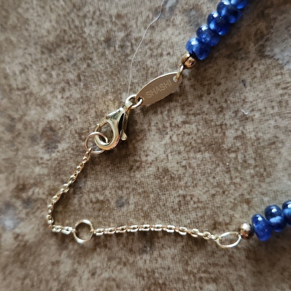 SHASHI Blue Beaded Strand Necklace With Glass Beads - Picture 3 of 9